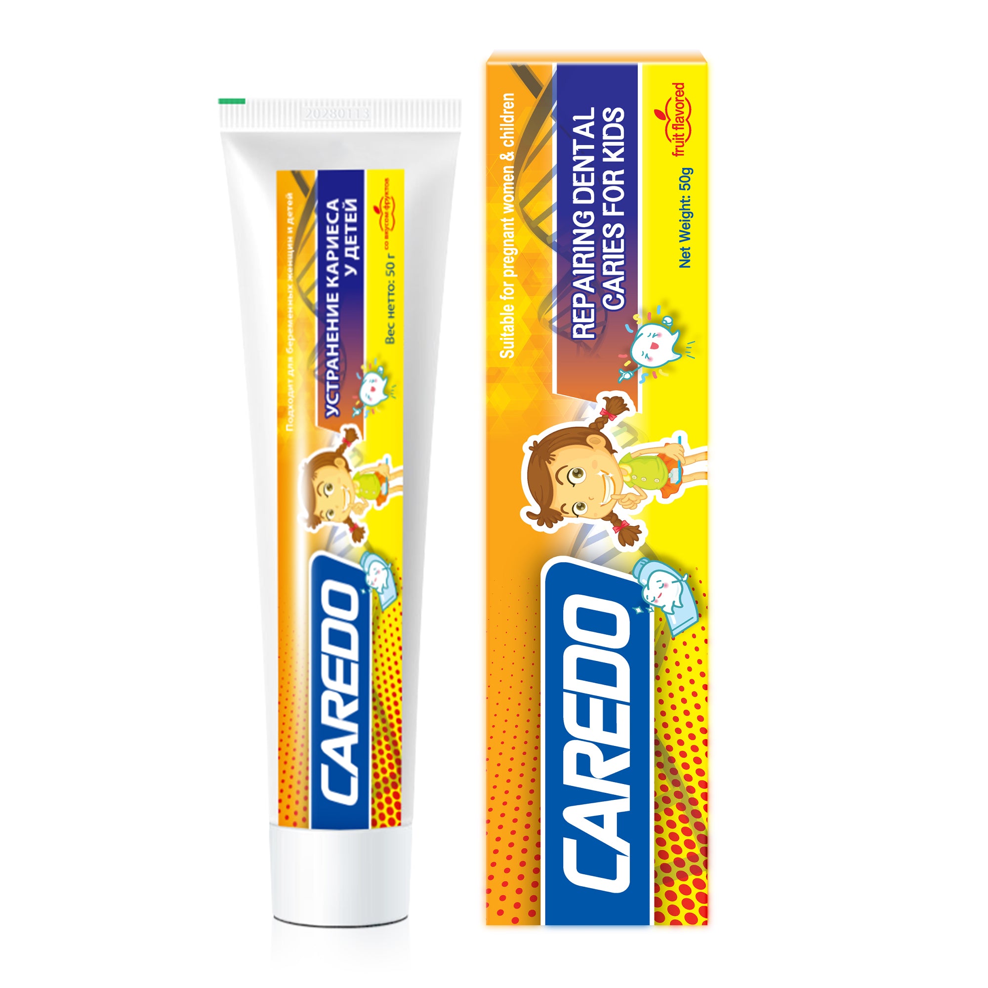 CAREDO Fluoride-Free Kids Toothpaste with Hydroxyapatite | Safe Toddler & Baby Toothpaste for Enamel Repair and Cavity Prevention (1.76oz)