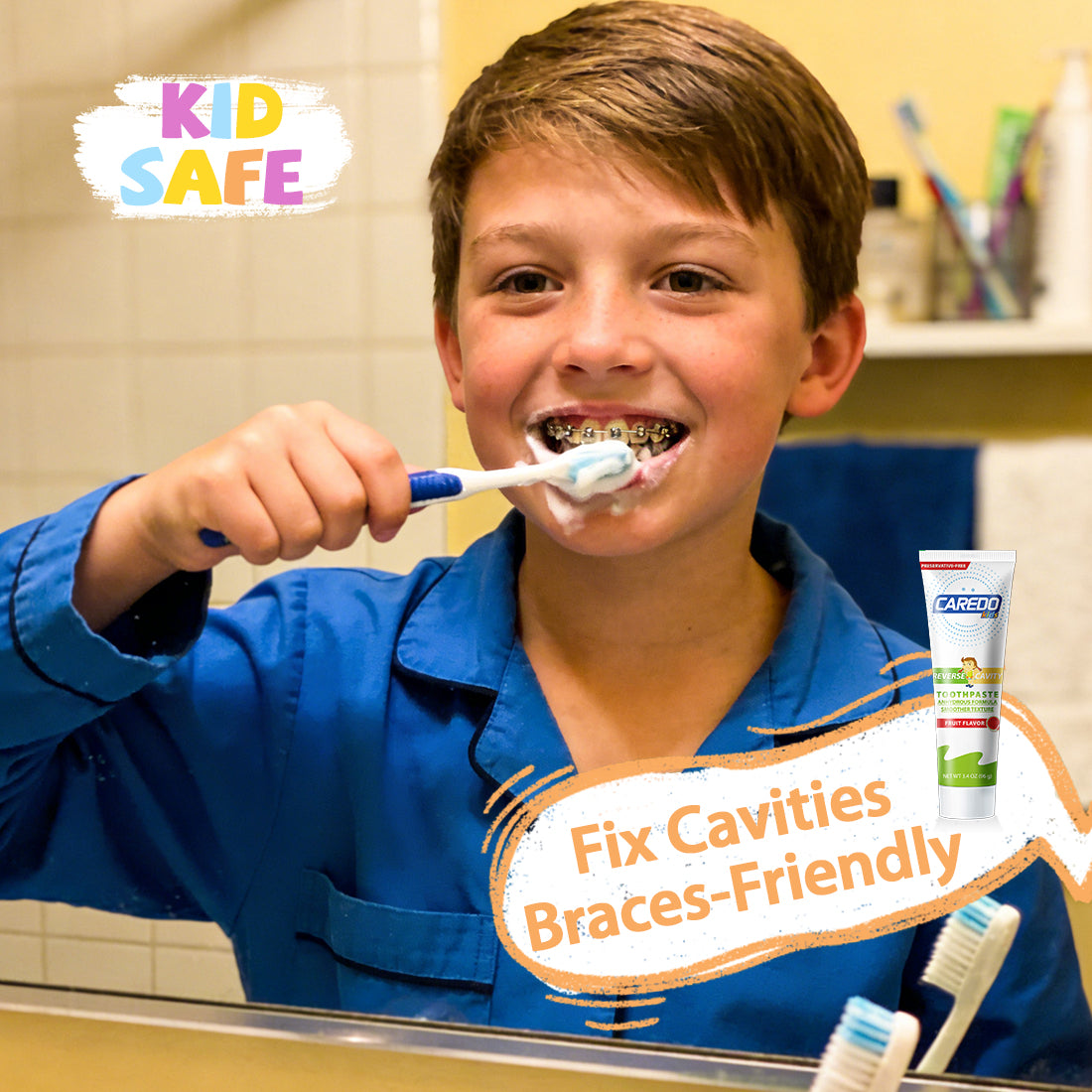 Pasta dental infantil CAREDO sin flúor con hidroxiapatita