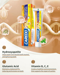 CAREDO Fluoride-Free Kids Toothpaste with Hydroxyapatite | Safe Toddler & Baby Toothpaste for Enamel Repair and Cavity Prevention (1.76oz)