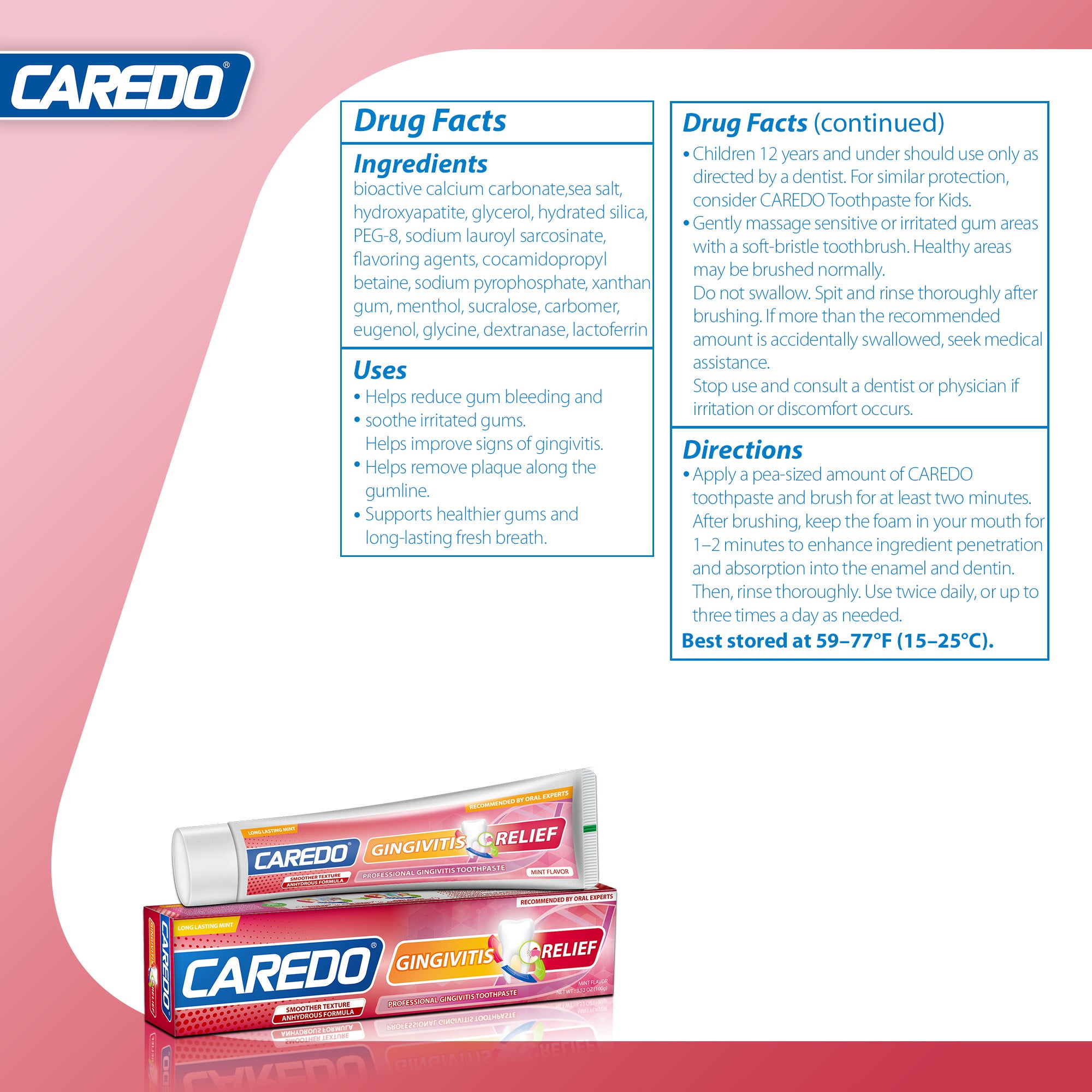 CAREDO Advanced Gingivitis Care Toothpaste